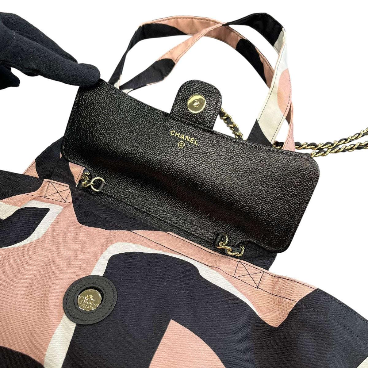 CHANEL マトラッセ チェーンショルダー×エコバッグ 古着・中古-4枚目のアイテム画像