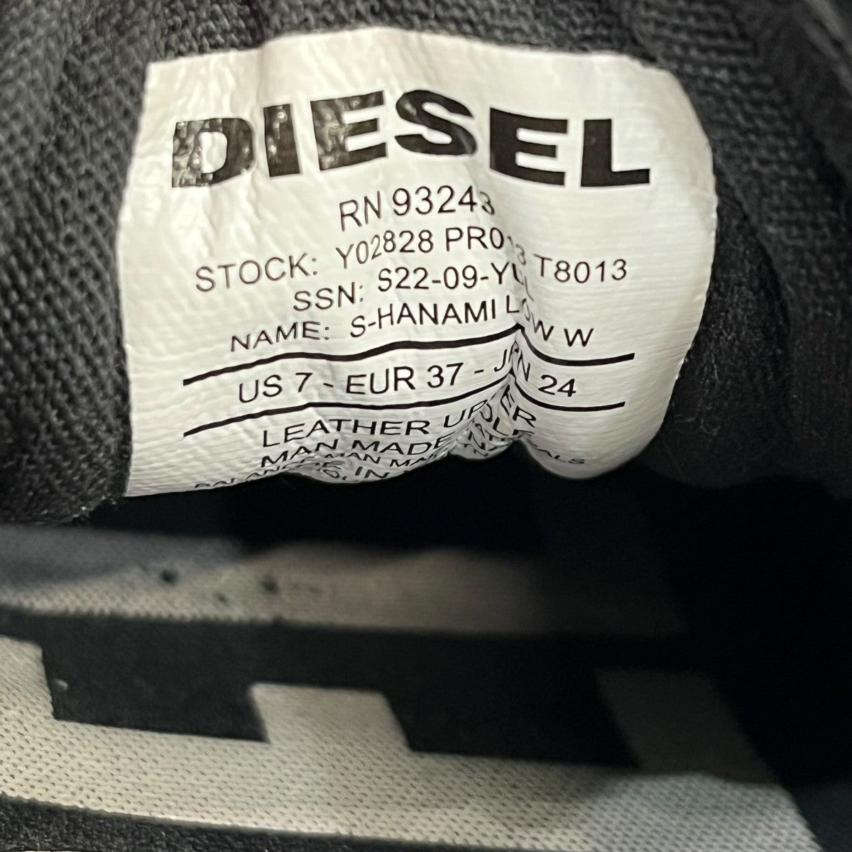 DIESEL S-HANAMAI-LOW WローカットスニーカーY02828 古着・中古-8枚目のアイテム画像