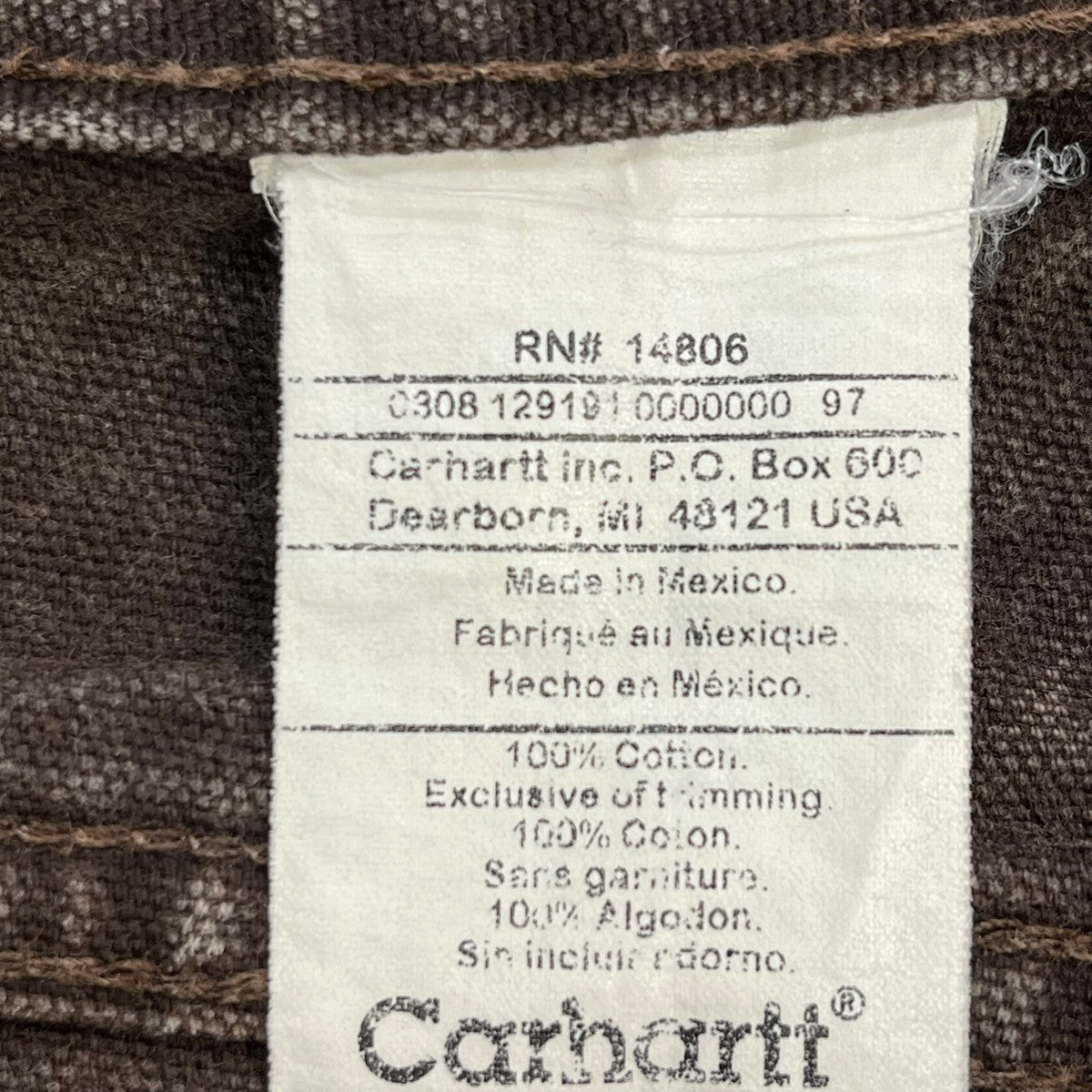 CarHartt ダブルニーデニムパンツWB136 DKB 古着・中古-5枚目のアイテム画像