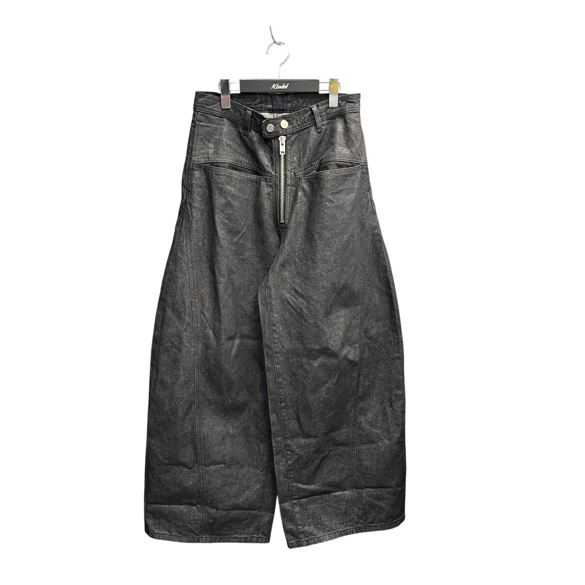 FILTH FRONT ZIP BAGGY WAXED BLKデニムパンツFL261PT01 古着・中古-1枚目のアイテム画像