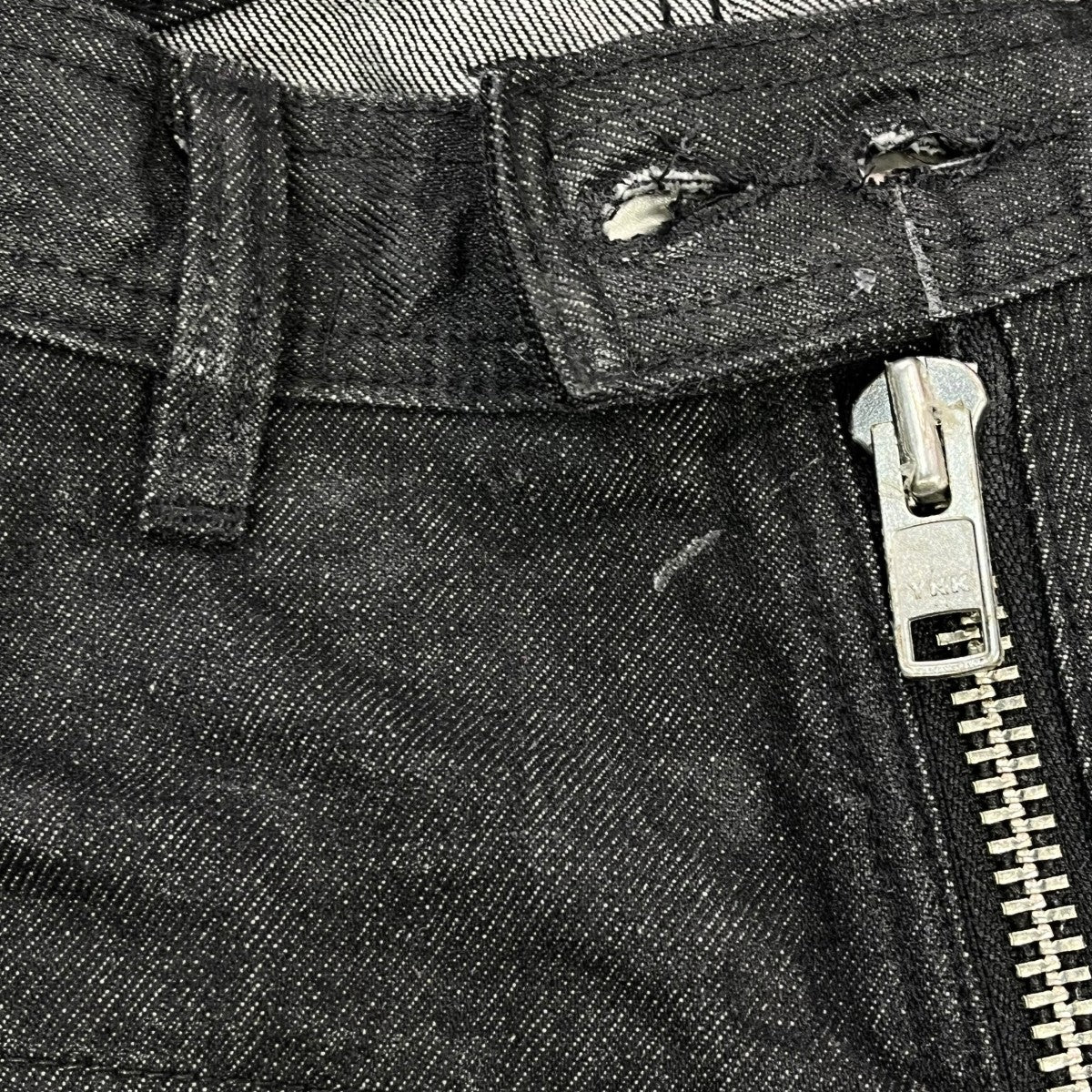 FILTH FRONT ZIP BAGGY WAXED BLKデニムパンツFL261PT01 古着・中古-6枚目のアイテム画像