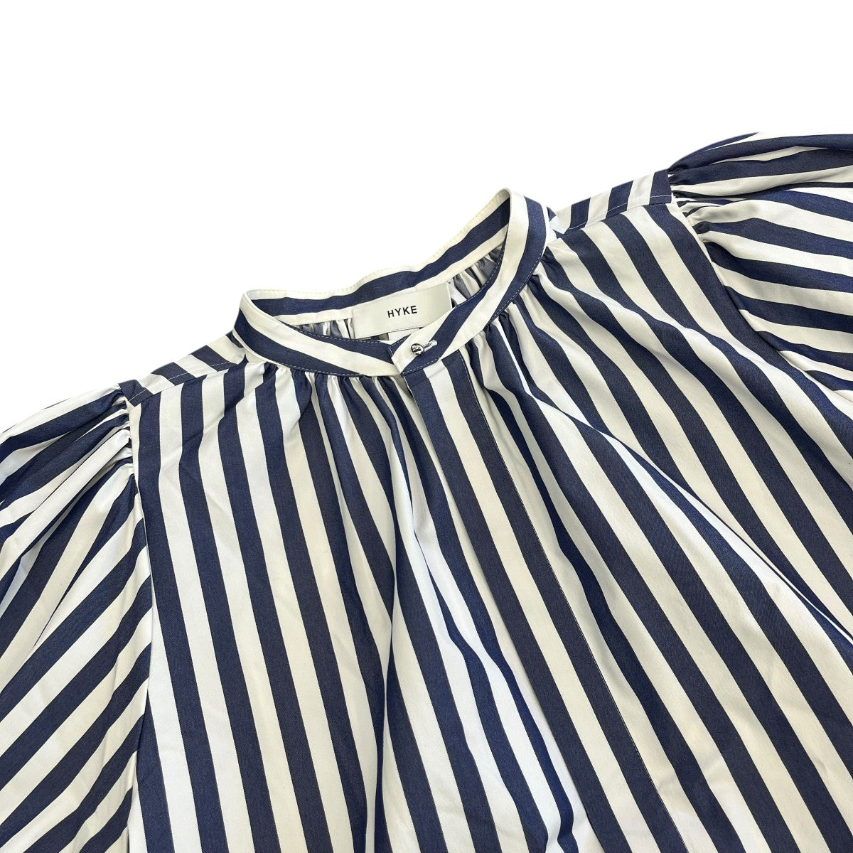 HYKE T C STRIPED BALLOON SLEEVE DRESSシャツワンピース231-16158-008 古着・中古-3枚目のアイテム画像