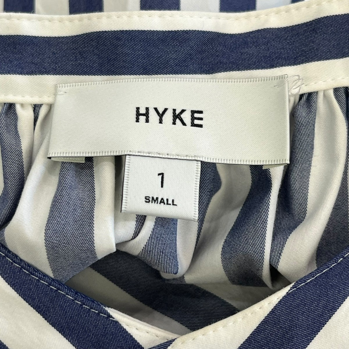 HYKE T C STRIPED BALLOON SLEEVE DRESSシャツワンピース231-16158-008 古着・中古-6枚目のアイテム画像
