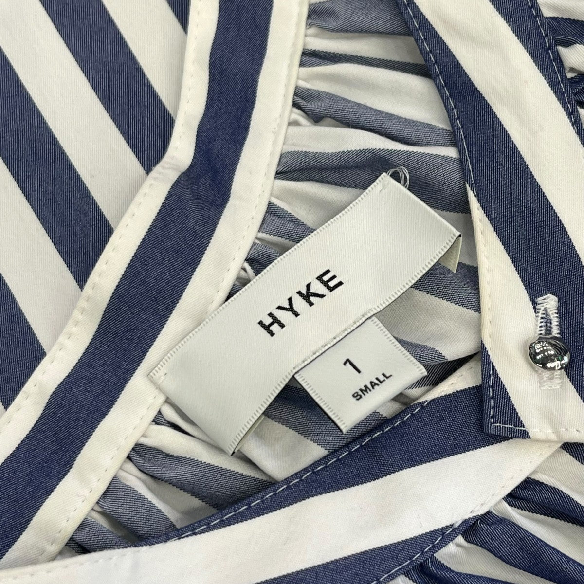 HYKE T C STRIPED BALLOON SLEEVE DRESSシャツワンピース231-16158-008 古着・中古-8枚目のアイテム画像