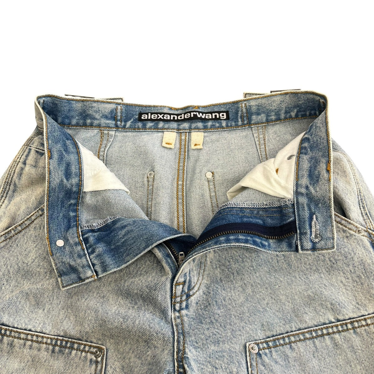 ALEXANDER WANG DOUBLE FRONT CARPENTER JEANペインターパンツ4DC4214012 古着・中古-3枚目のアイテム画像