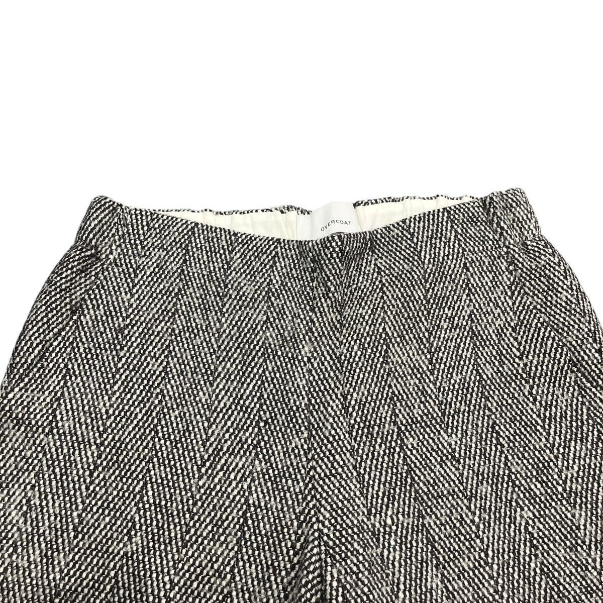 STRAIGHT LEG TROUSER WITH ELASTIC WOOL HERRINGBONEウールパンツF23P015-DWTW