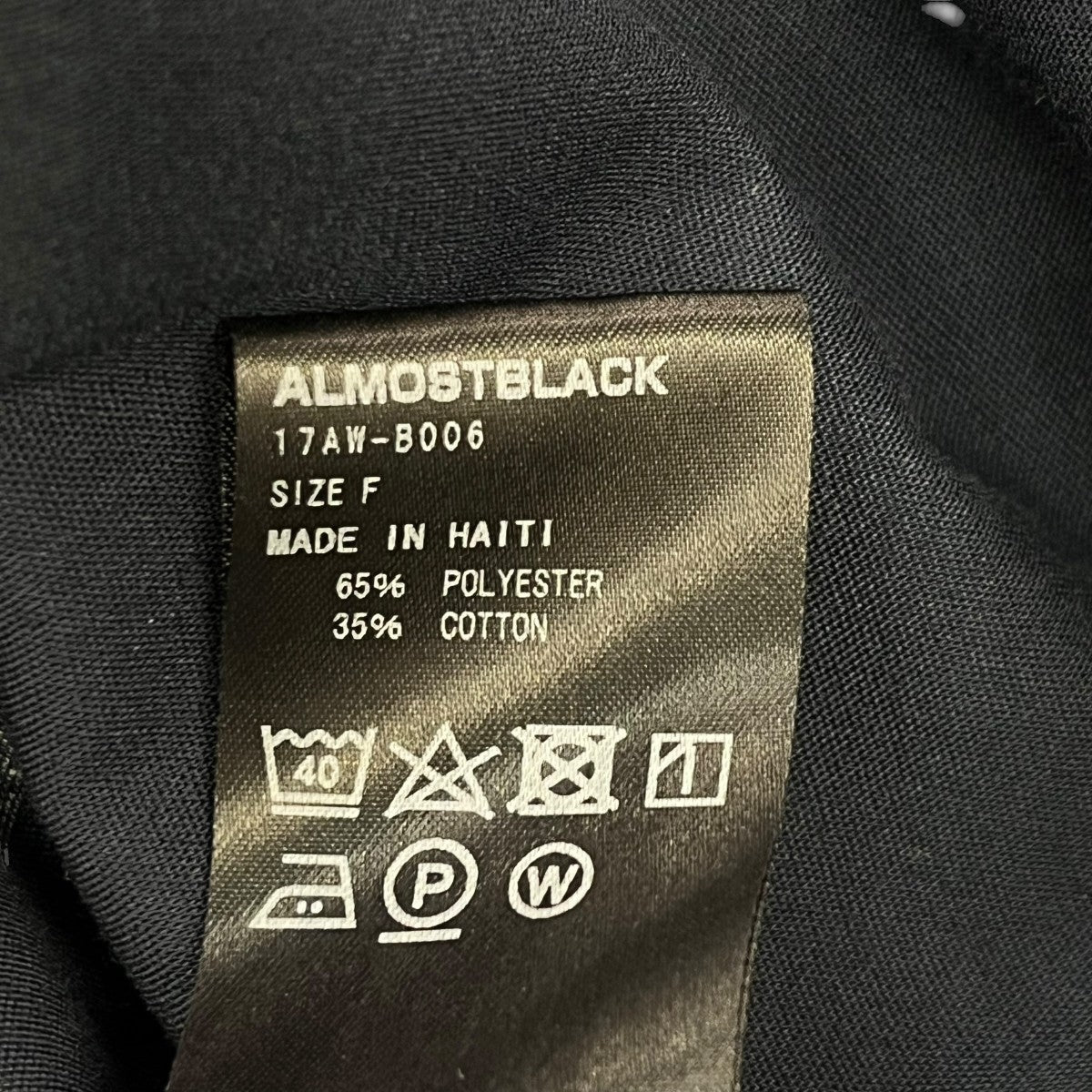 ALMOSTBLACK レギュラーカラーシャツ17AW B006 古着・中古-6枚目のアイテム画像