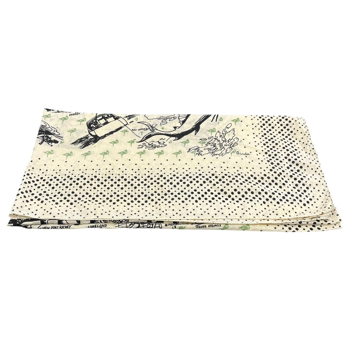 BINDU COTTON VOILE Map Scarf コットンバンダナ ビッグスカーフ 古着・中古-4枚目のアイテム画像