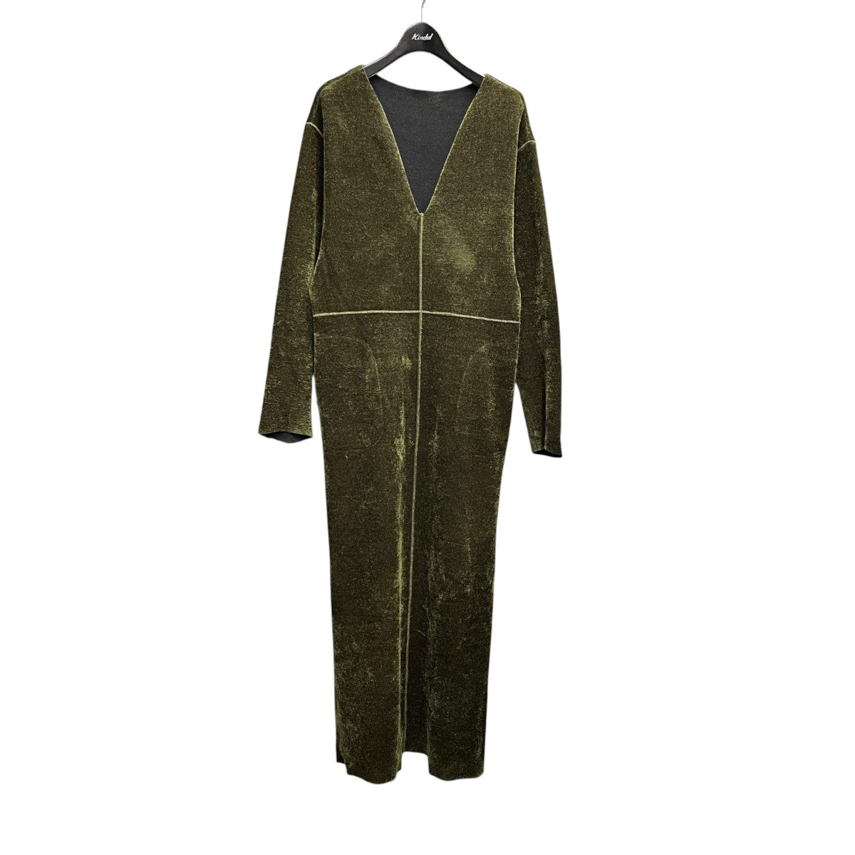 mame kurogouchi(マメクロゴウチ) V-Neck Velour Knit Dressベロア