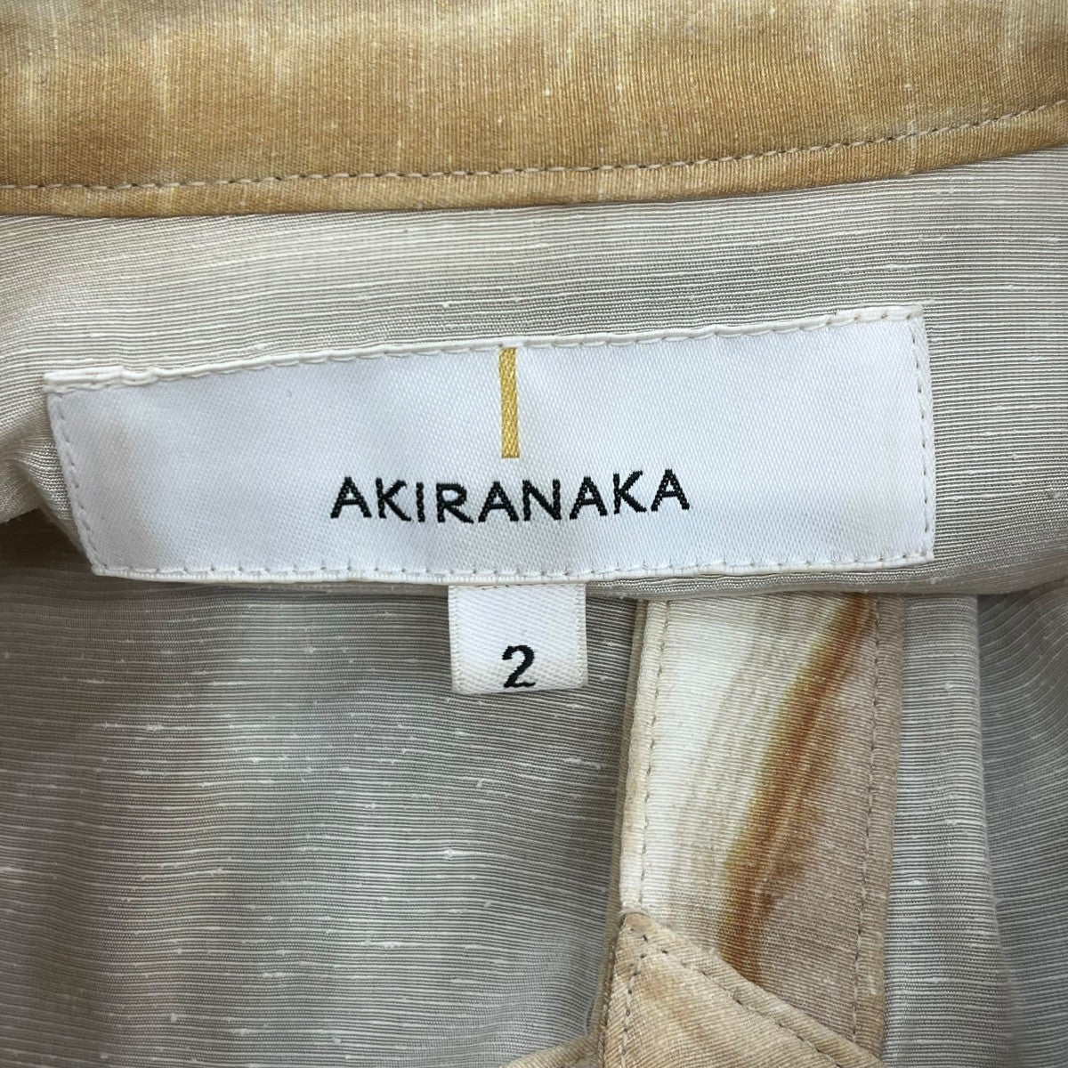 AKIRA NAKA 23AWMarble tiered dressシャツワンピースAW2330 BE 古着・中古-7枚目のアイテム画像