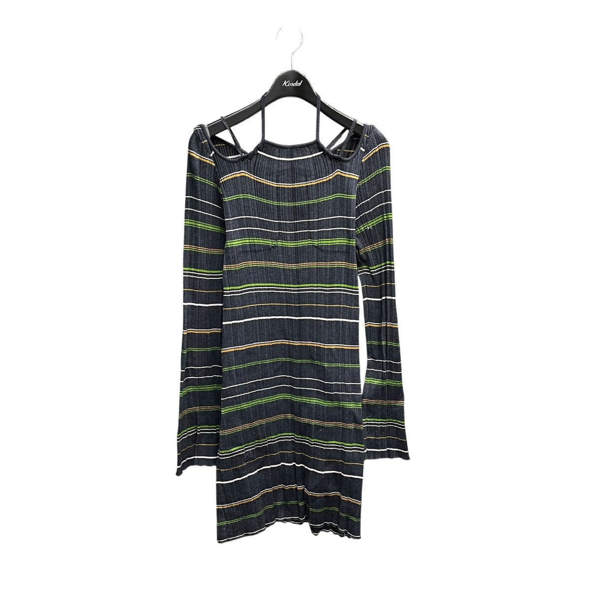 mame kurogouchi 23SSRandom Ribbed Plaid Knitted Dress With ChokeニットワンピースMM23SS KN052 古着・中古-1枚目のアイテム画像