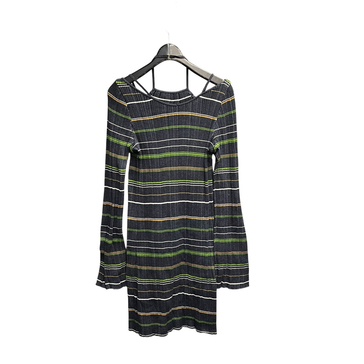 mame kurogouchi 23SSRandom Ribbed Plaid Knitted Dress With ChokeニットワンピースMM23SS KN052 古着・中古-2枚目のアイテム画像
