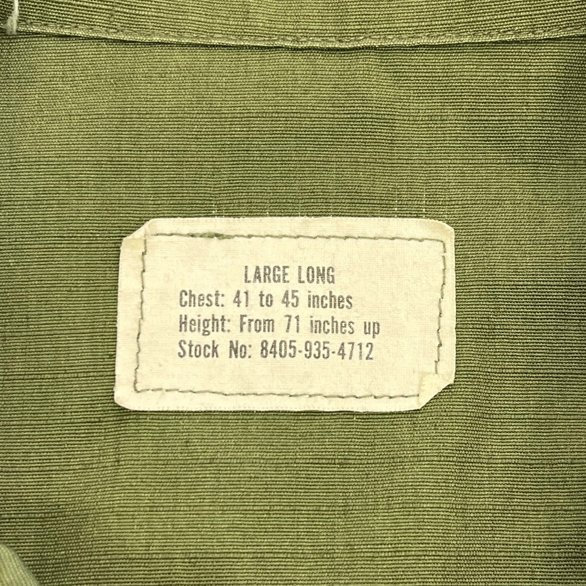 US ARMY 70s ジャングルファティーグジャケットミリタリージャケット8405-935-4712 古着・中古-7枚目のアイテム画像