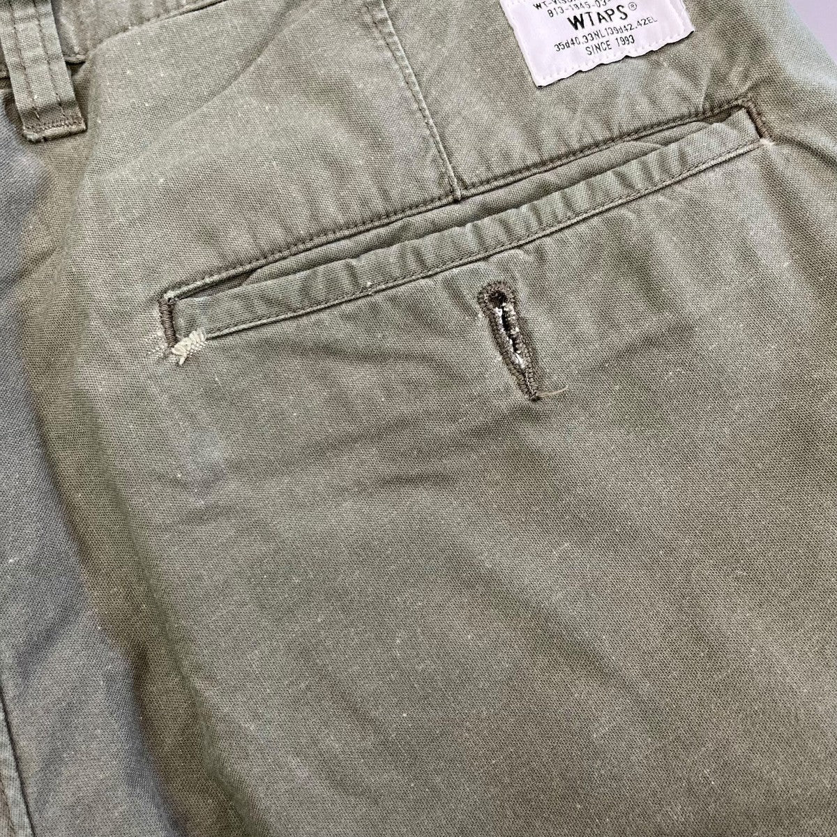 KHAKI TIGHT TROUSERS．NYCO．OXFORDパンツ181TQDT PTM03