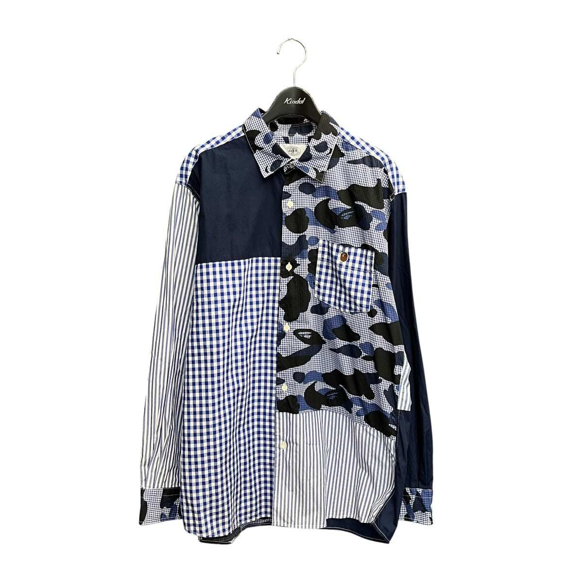 A BATHING APE パッチワークシャツ001SHD801017X 古着・中古-1枚目のアイテム画像