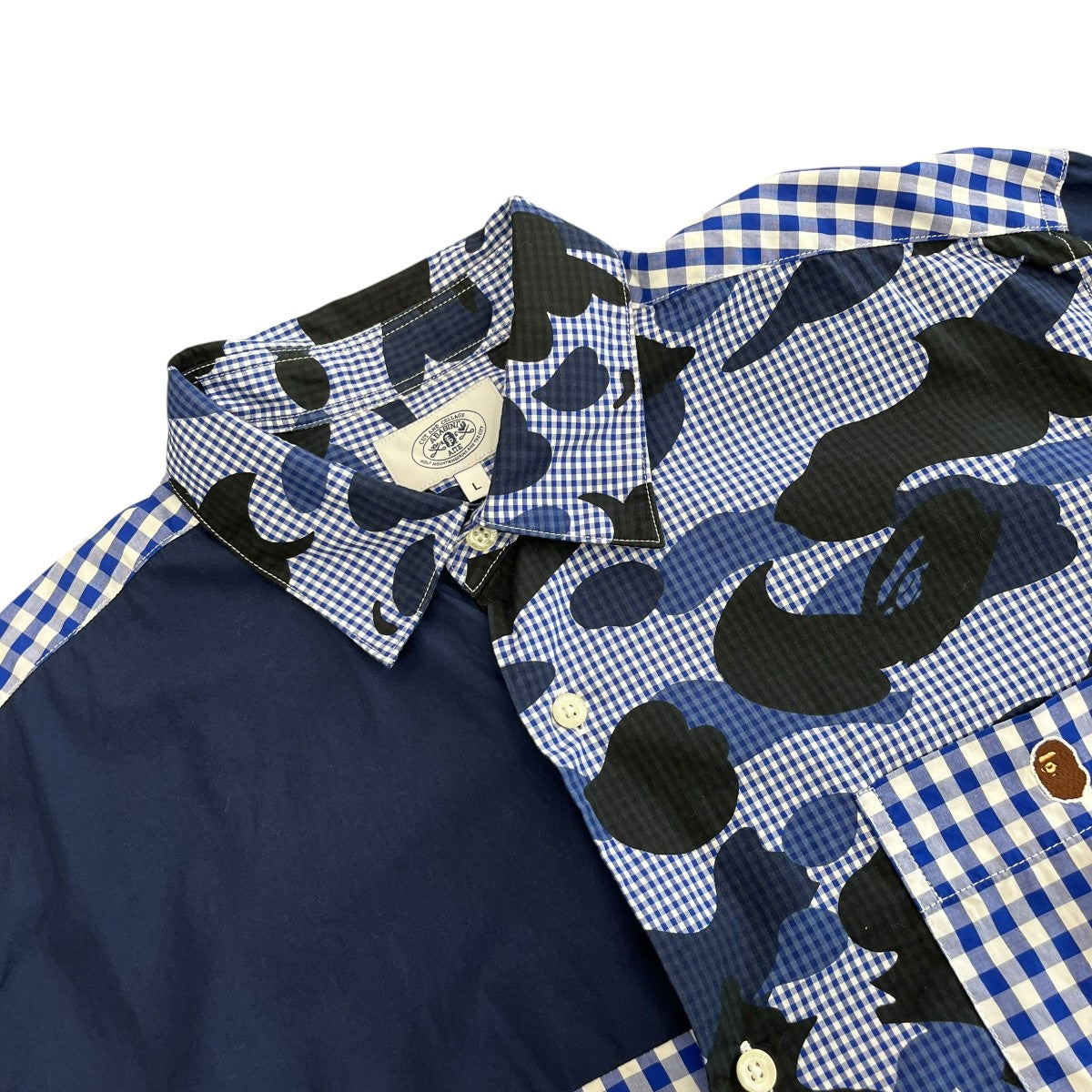 A BATHING APE パッチワークシャツ001SHD801017X 古着・中古-3枚目のアイテム画像
