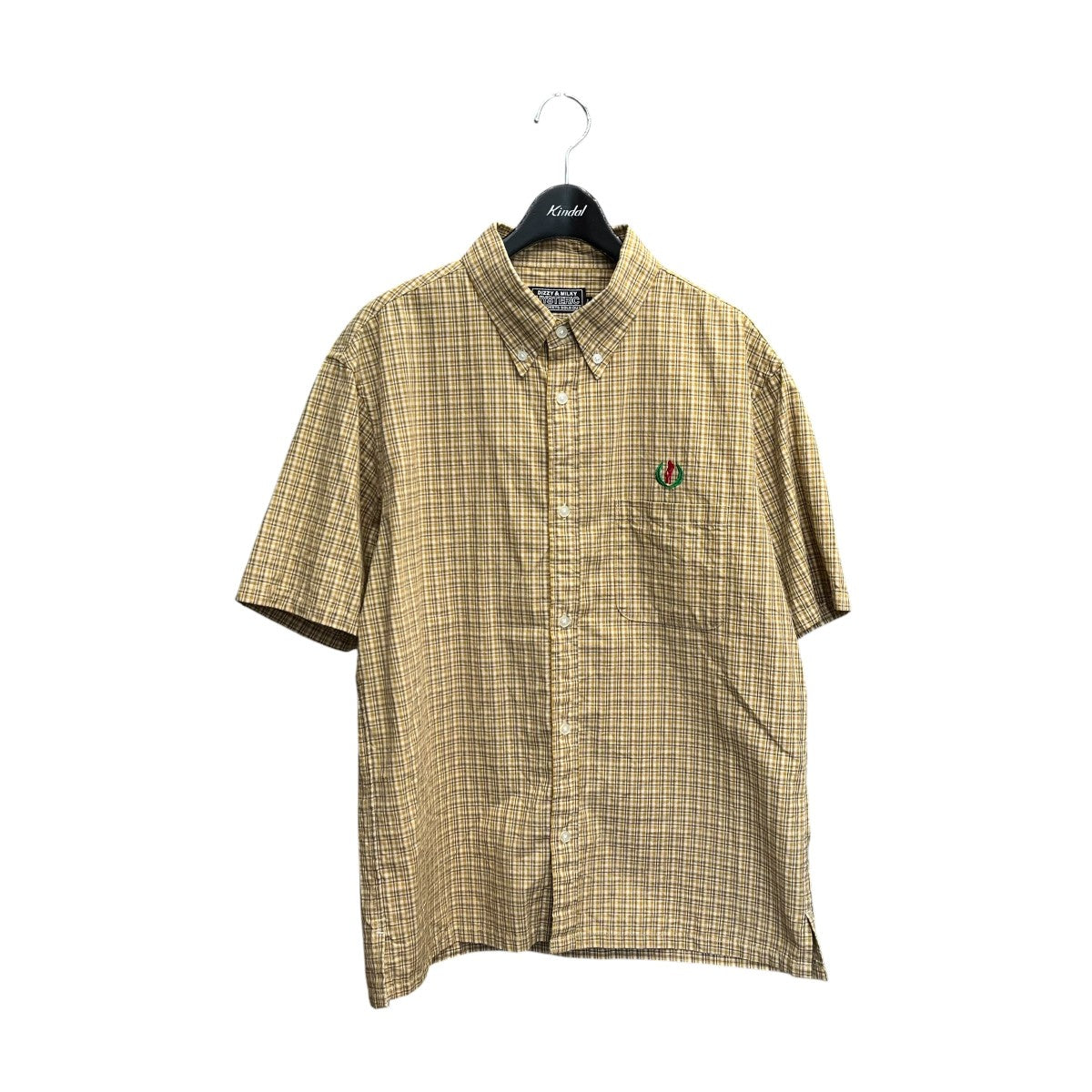 Hysteric Glamour HEMP CROWN刺繍 ボタンダウンシャツ半袖シャツ02231AH04 古着・中古-1枚目のアイテム画像
