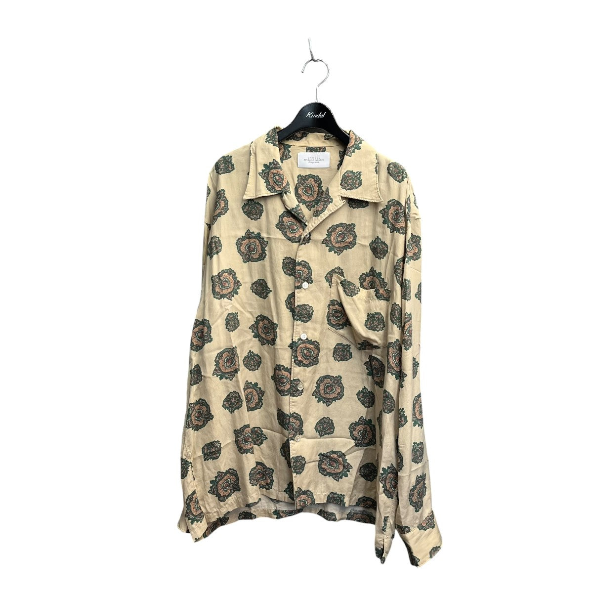 UNUSED Emblem pattern shirtオープンカラーシャツUS2340 古着・中古-1枚目のアイテム画像