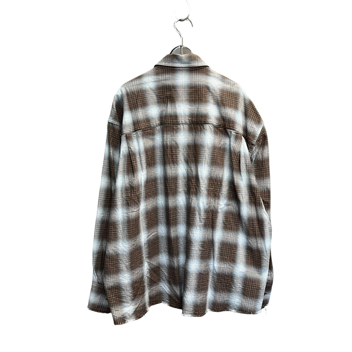 Name． 25SSCOTTON TWILL OMBRE CUT-OFF REGULAR SHIRTチェックシャツNMSH 020 古着・中古-2枚目のアイテム画像