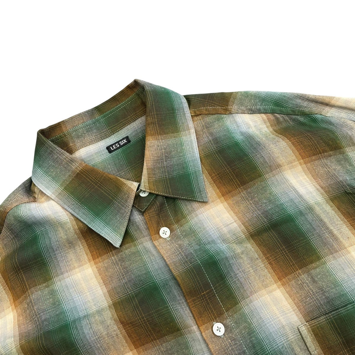 LES SIX 25SSmega shirtチェックシャツfjorton 8 sh mf d 古着・中古-3枚目のアイテム画像