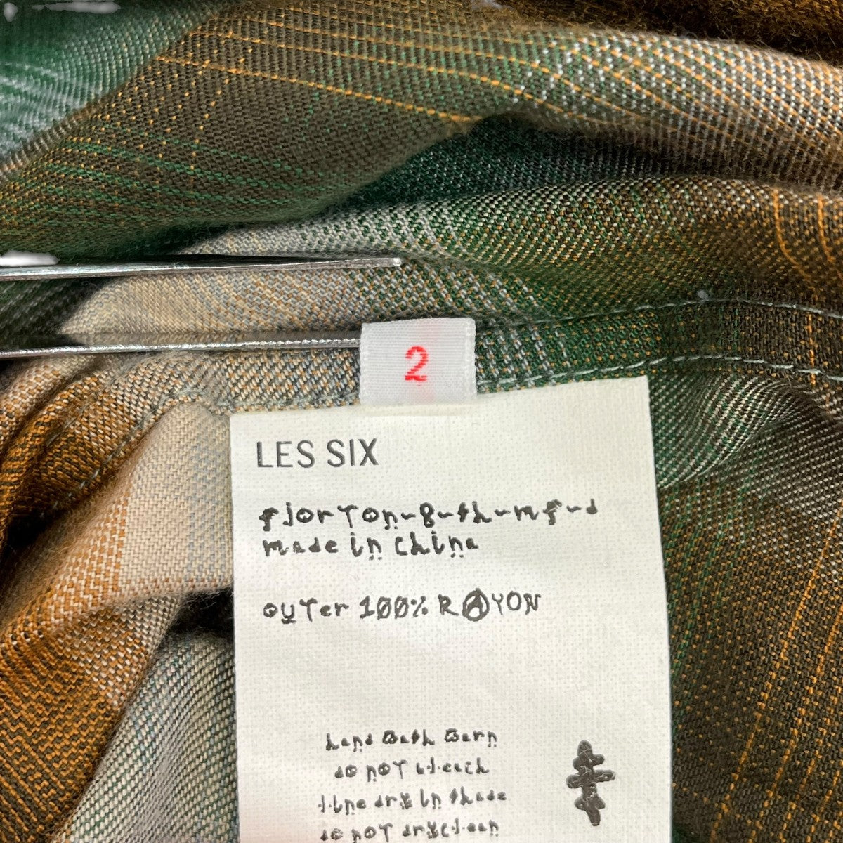 LES SIX 25SSmega shirtチェックシャツfjorton 8 sh mf d 古着・中古-7枚目のアイテム画像