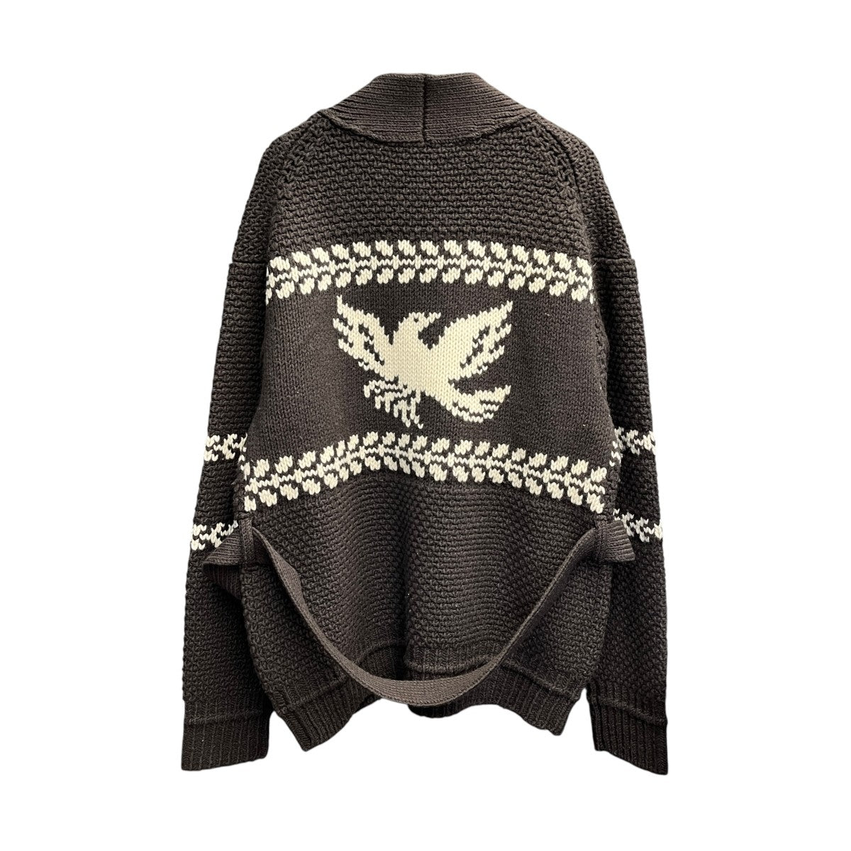 BELTED COWTIN SWEATERカウチンカーディガン