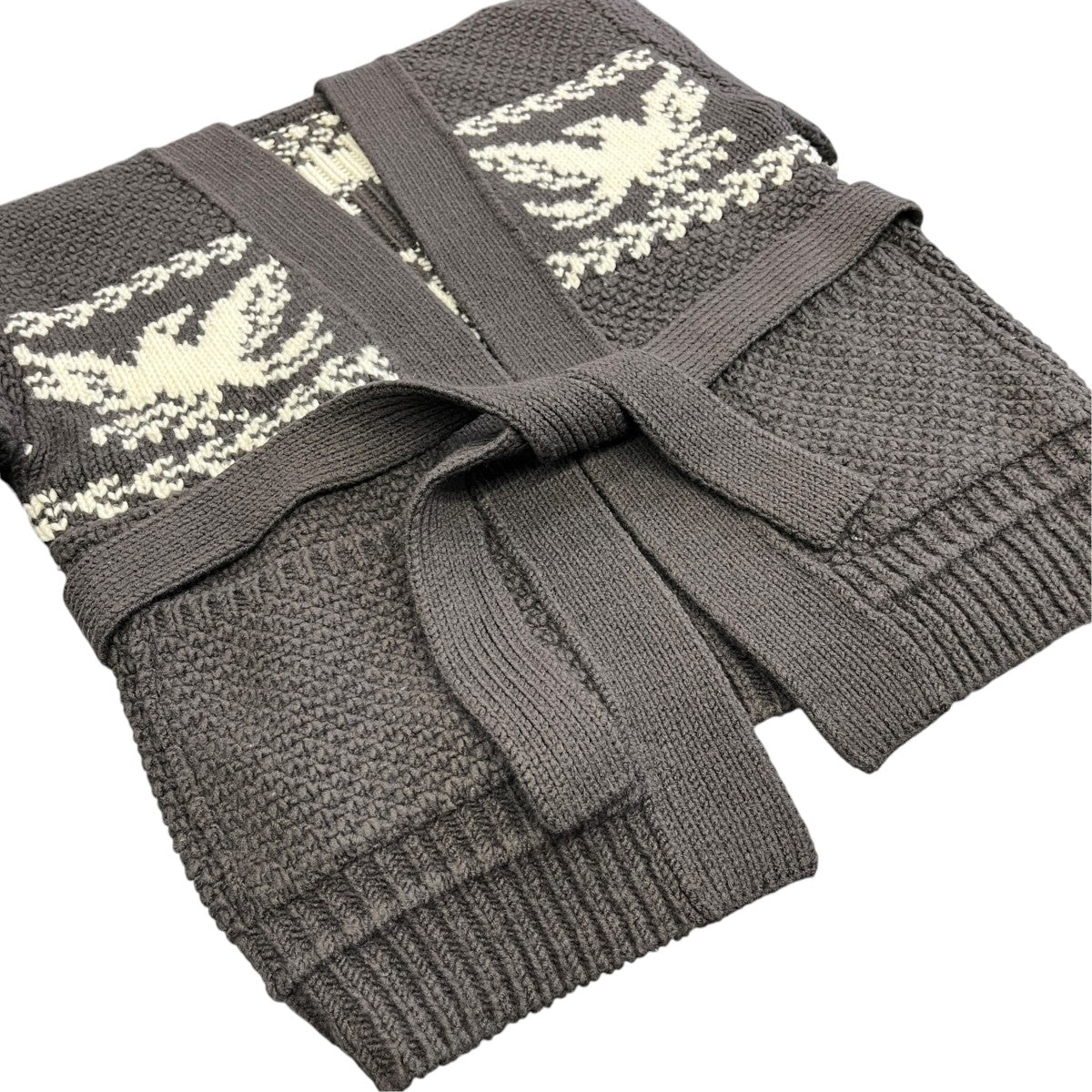 BELTED COWTIN SWEATERカウチンカーディガン