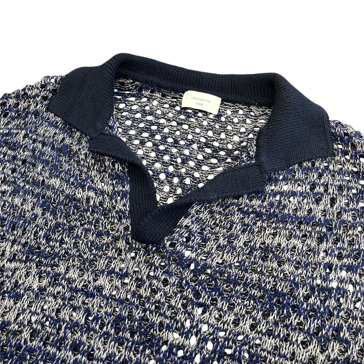 Cotton Melange Knit Skipper TopニットポロシャツUDS23801
