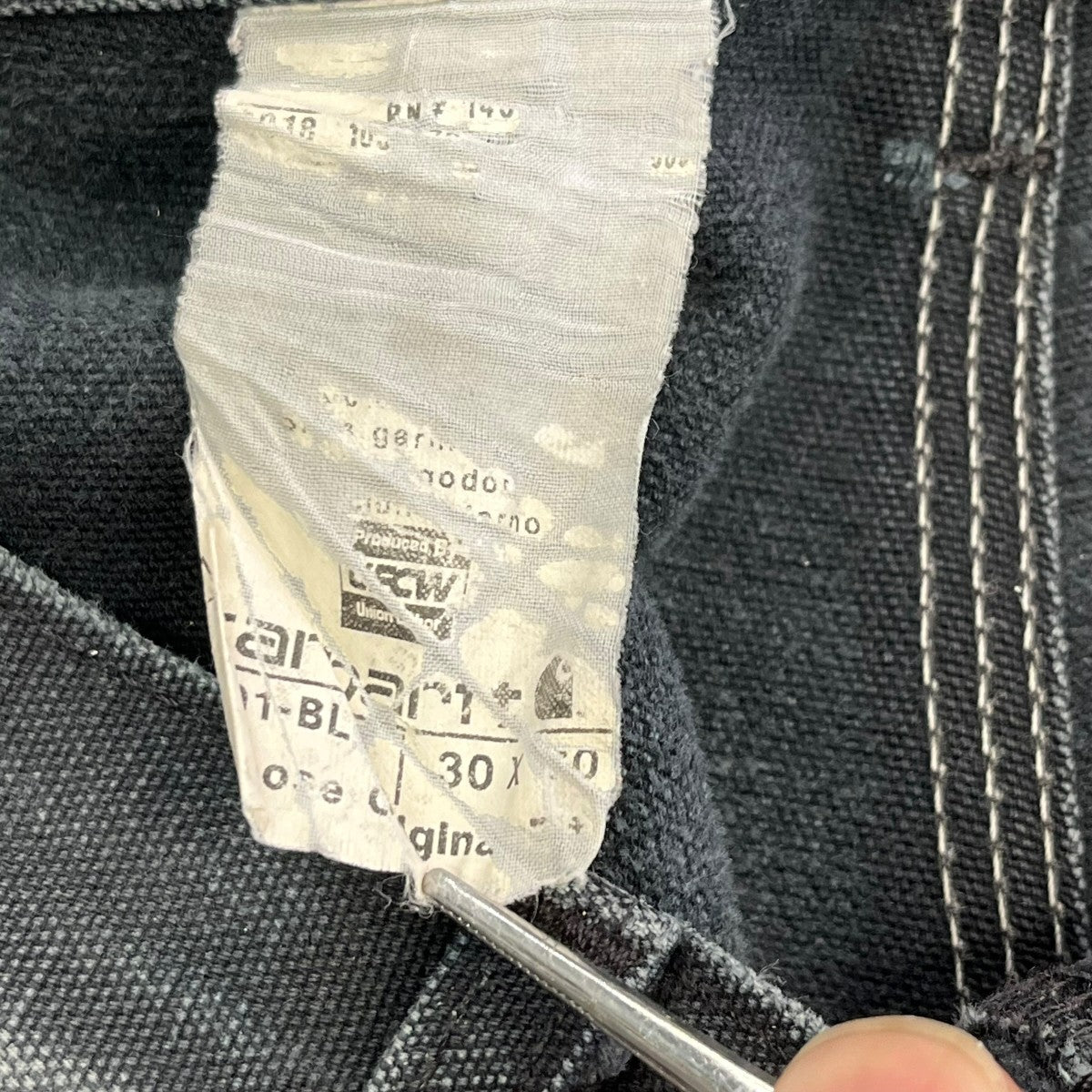 CarHartt USA製 ダブルニーB01 BK 古着・中古-6枚目のアイテム画像