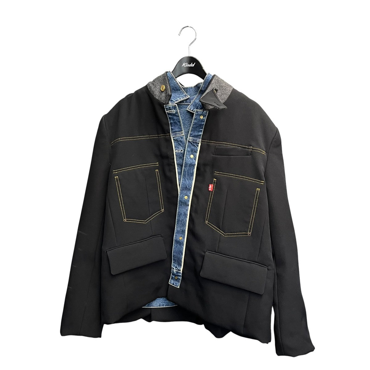 sacai×LEVI’S 25SSDENIM X MATELASSE TWILL REVERSIBLE BLOUSONリバーシブルデニムジャケット25-03706M 古着・中古-3枚目のアイテム画像