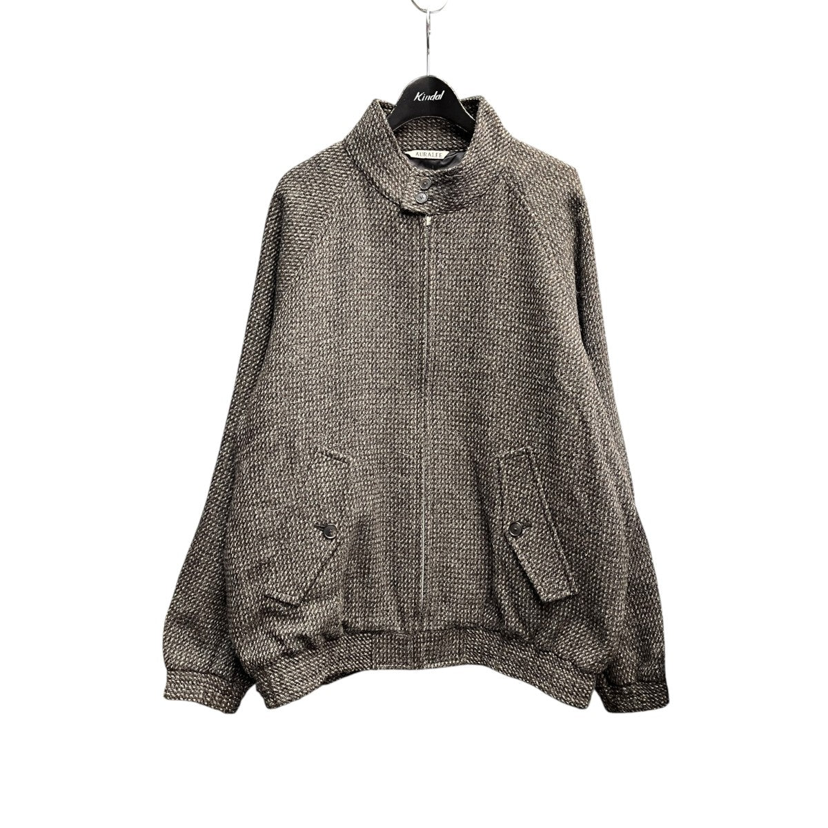 AURALEE 25AWALPACA WOOL SILK TWEED ZIP BLOUSONスイングトップA25AB03LS 古着・中古-1枚目のアイテム画像