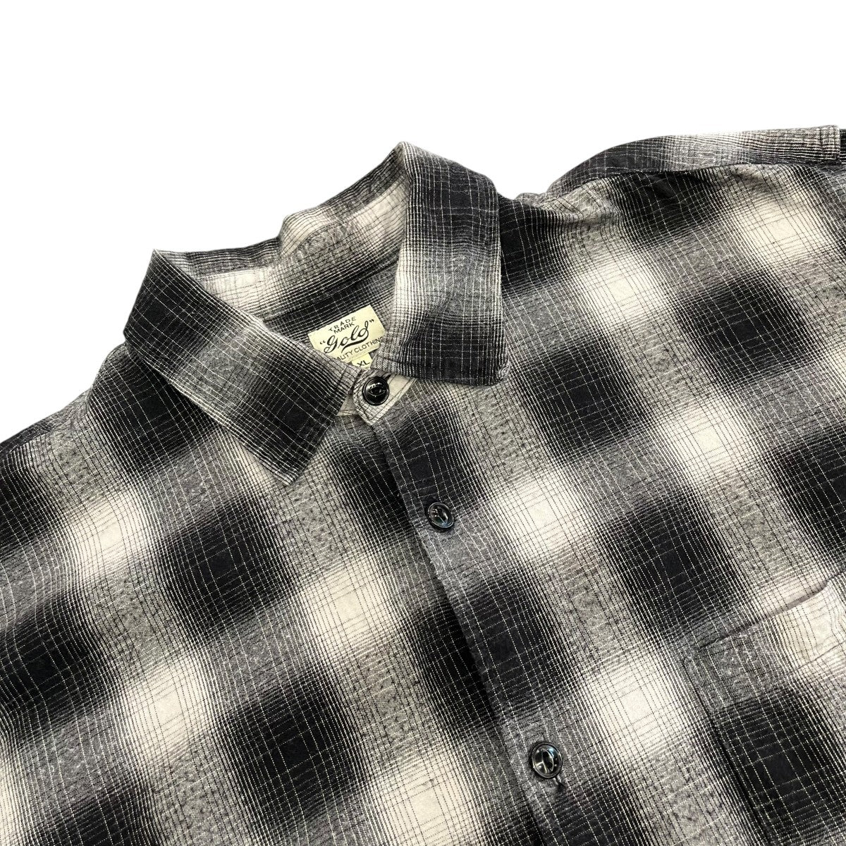 GOLD COTTON NEL CHECK REGULAR SHIRTチェックシャツGL29195 古着・中古-3枚目のアイテム画像