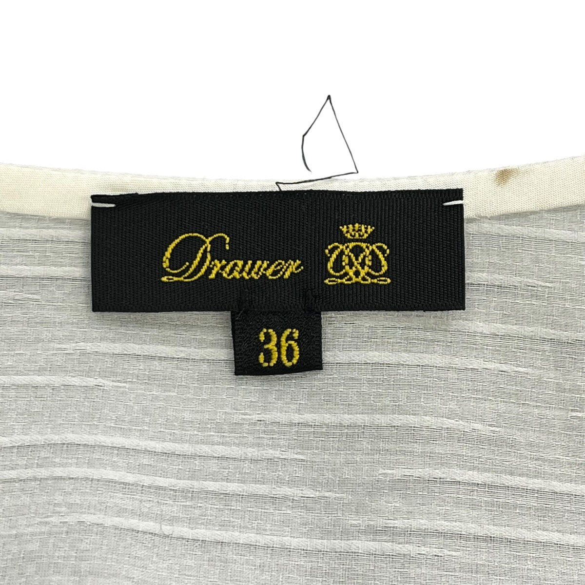 Drawer コットンシルクフリルカフブラウスノーカラーシャツ6521-299-1075 古着・中古-8枚目のアイテム画像