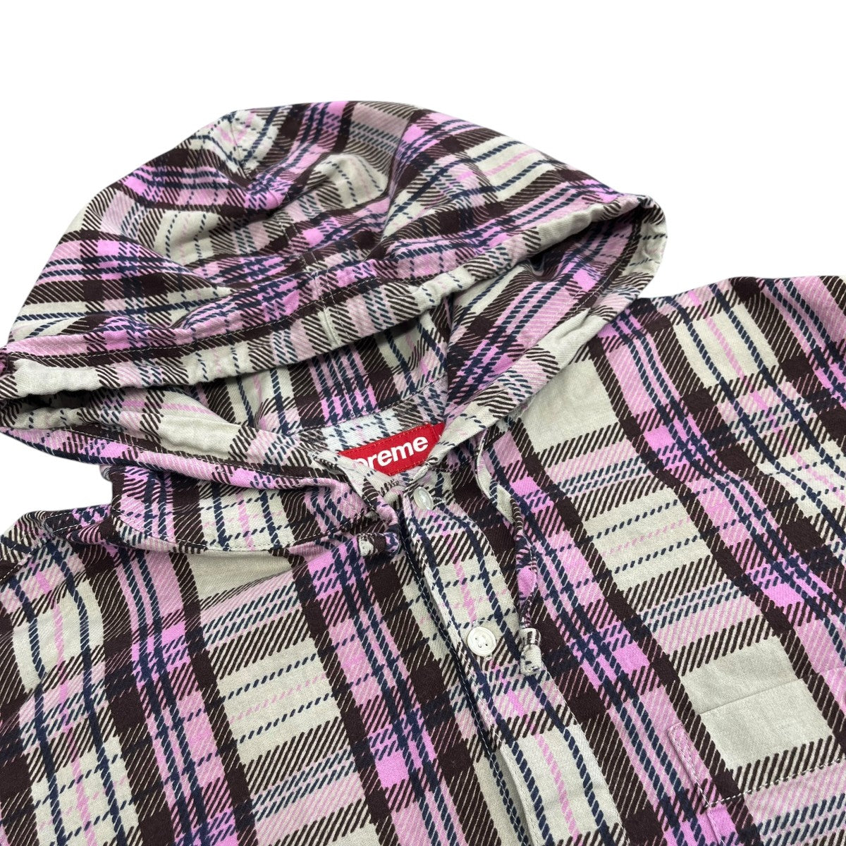Supreme 24SSPrinted Hooded Flannel Shirtチェックシャツパーカー 古着・中古-3枚目のアイテム画像