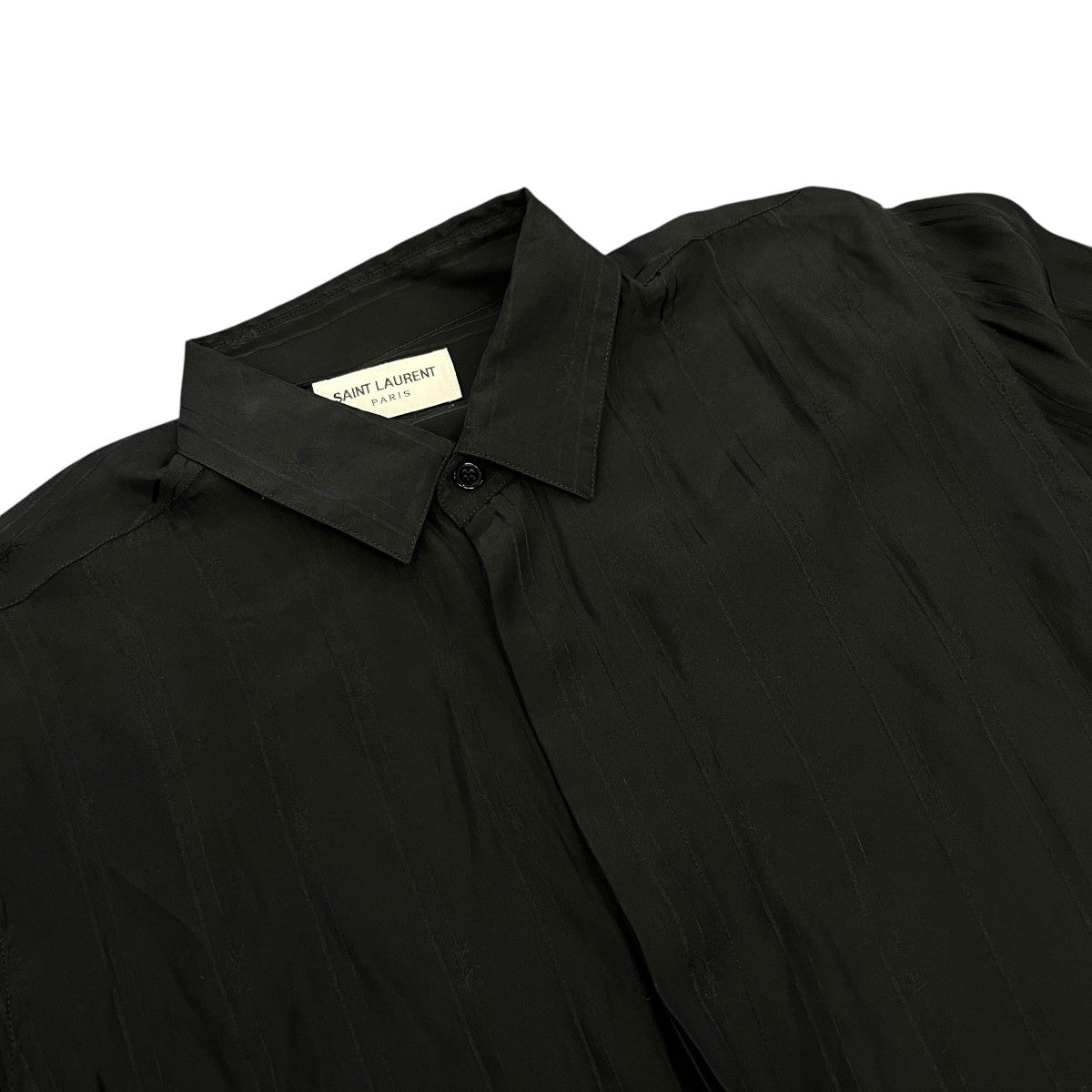 Saint Laurent Paris ロゴシルクシャツ646850 古着・中古-3枚目のアイテム画像