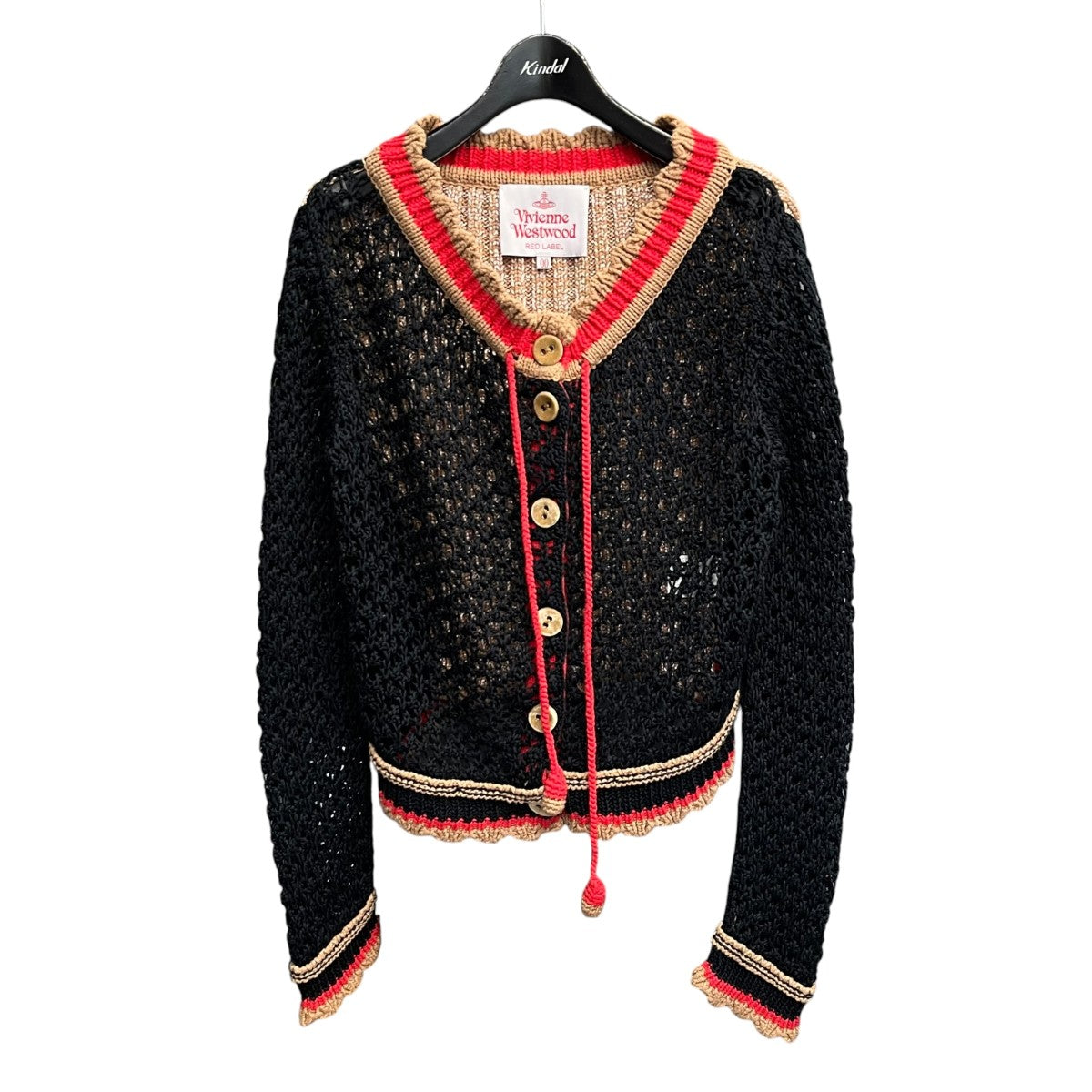Vivienne Westwood RED LABEL オープンワーク ステッチカーディガンカーディガン16-12-151014 古着・中古-1枚目のアイテム画像