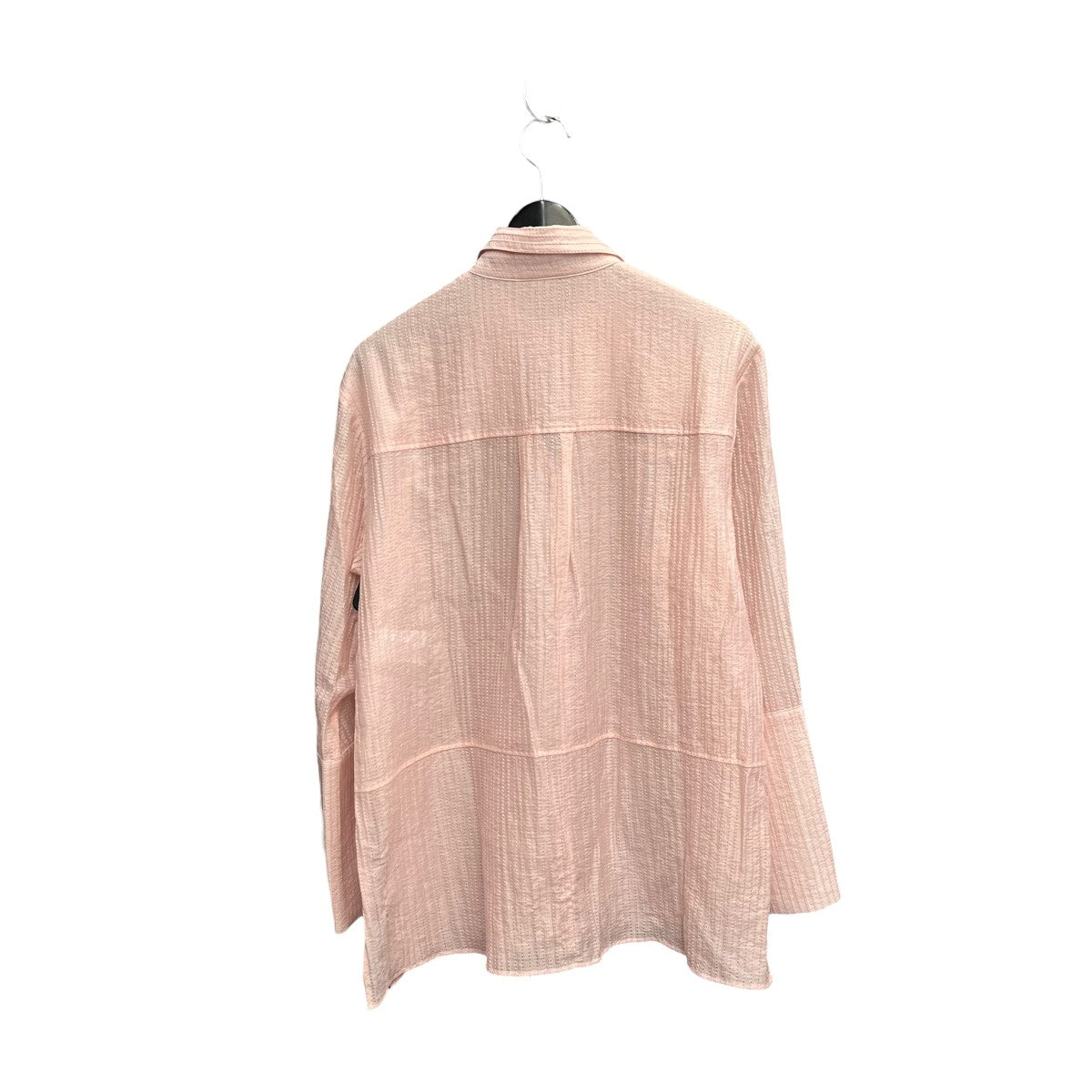 point neck ribbon shirtsロングシャツR99-85117