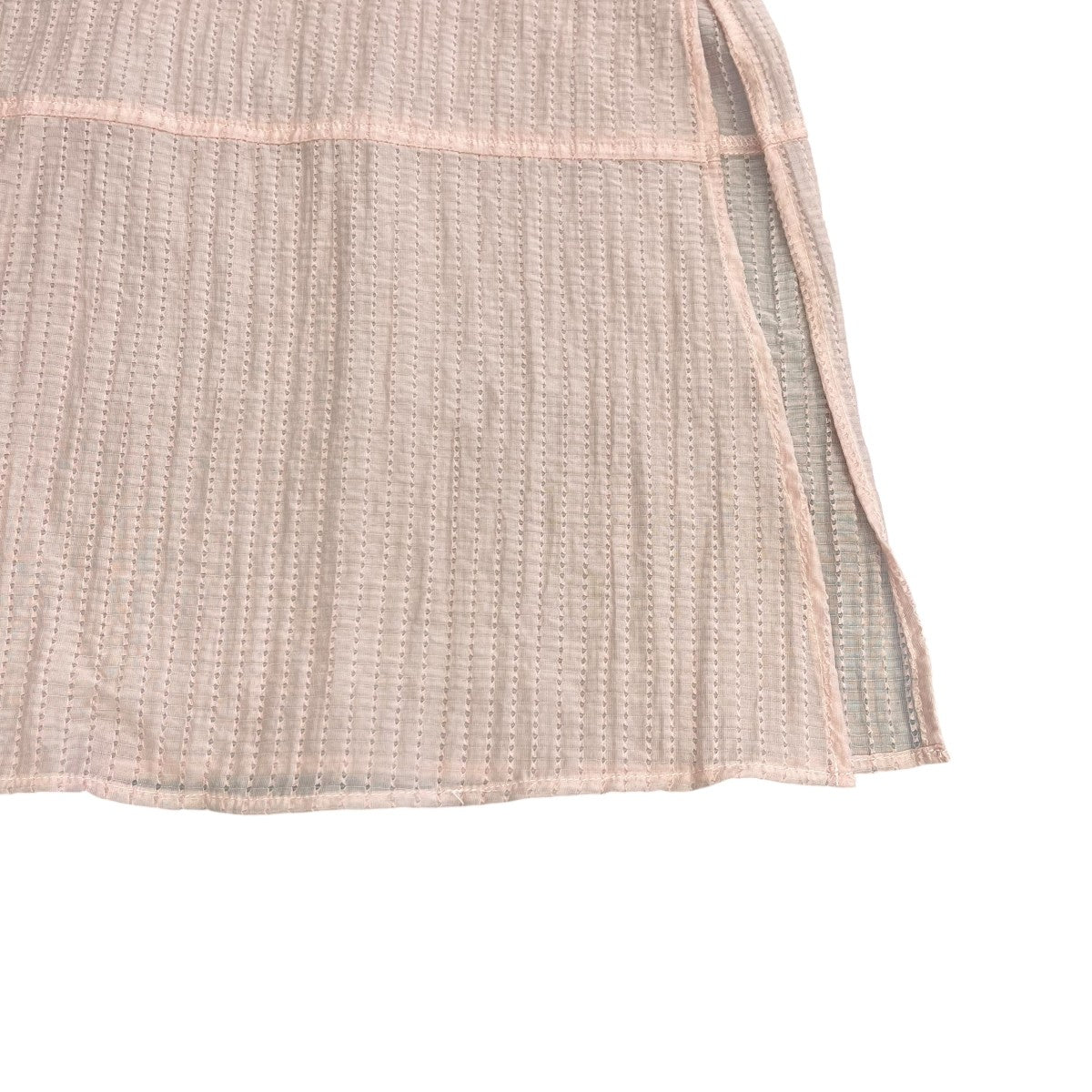 point neck ribbon shirtsロングシャツR99-85117