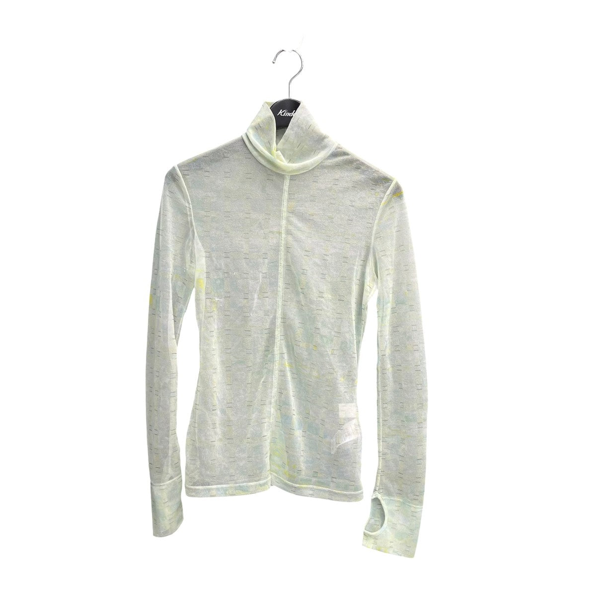 Marble Printed Plaid Sheer High Neck TopハイネックカットソーMM23SS-JS020