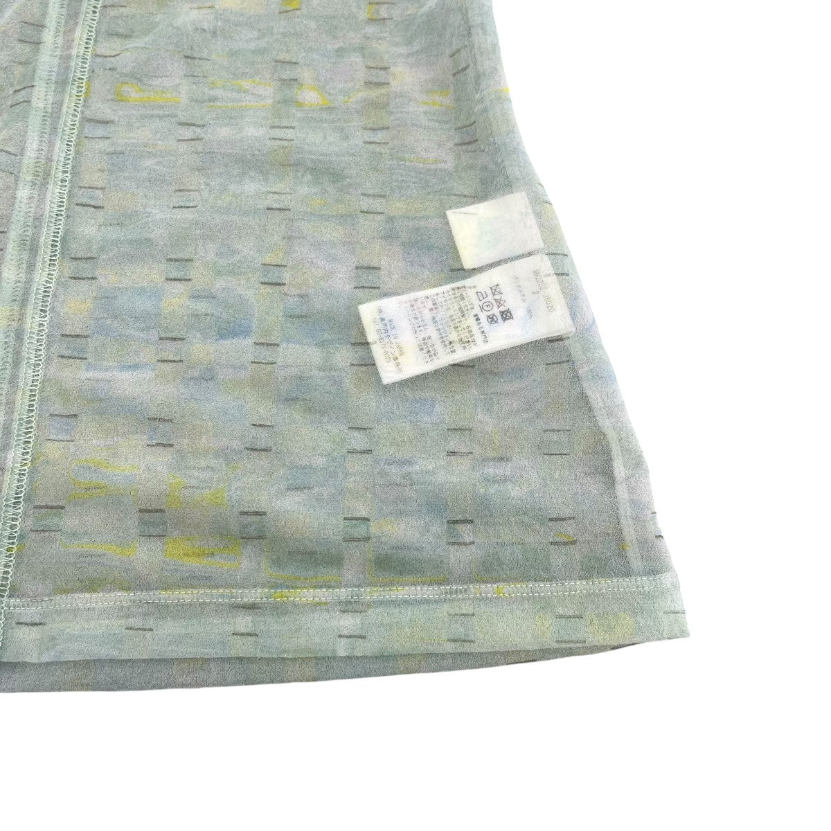 Marble Printed Plaid Sheer High Neck TopハイネックカットソーMM23SS-JS020