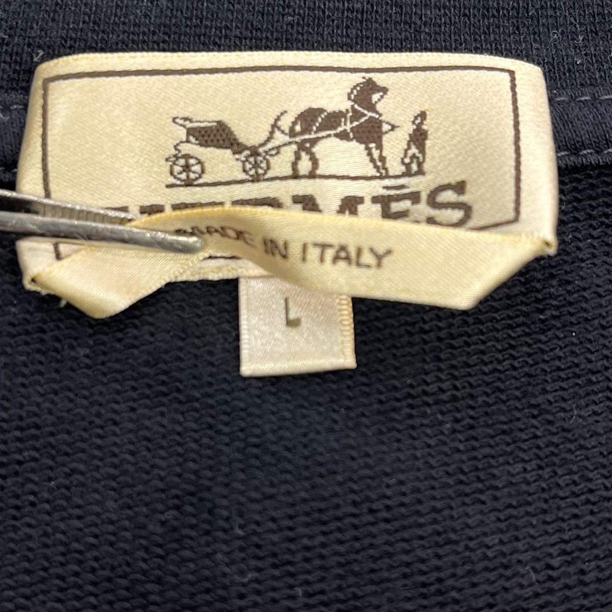 HERMES Ｈロゴ ステッチロングスリーブカットソー 古着・中古-7枚目のアイテム画像