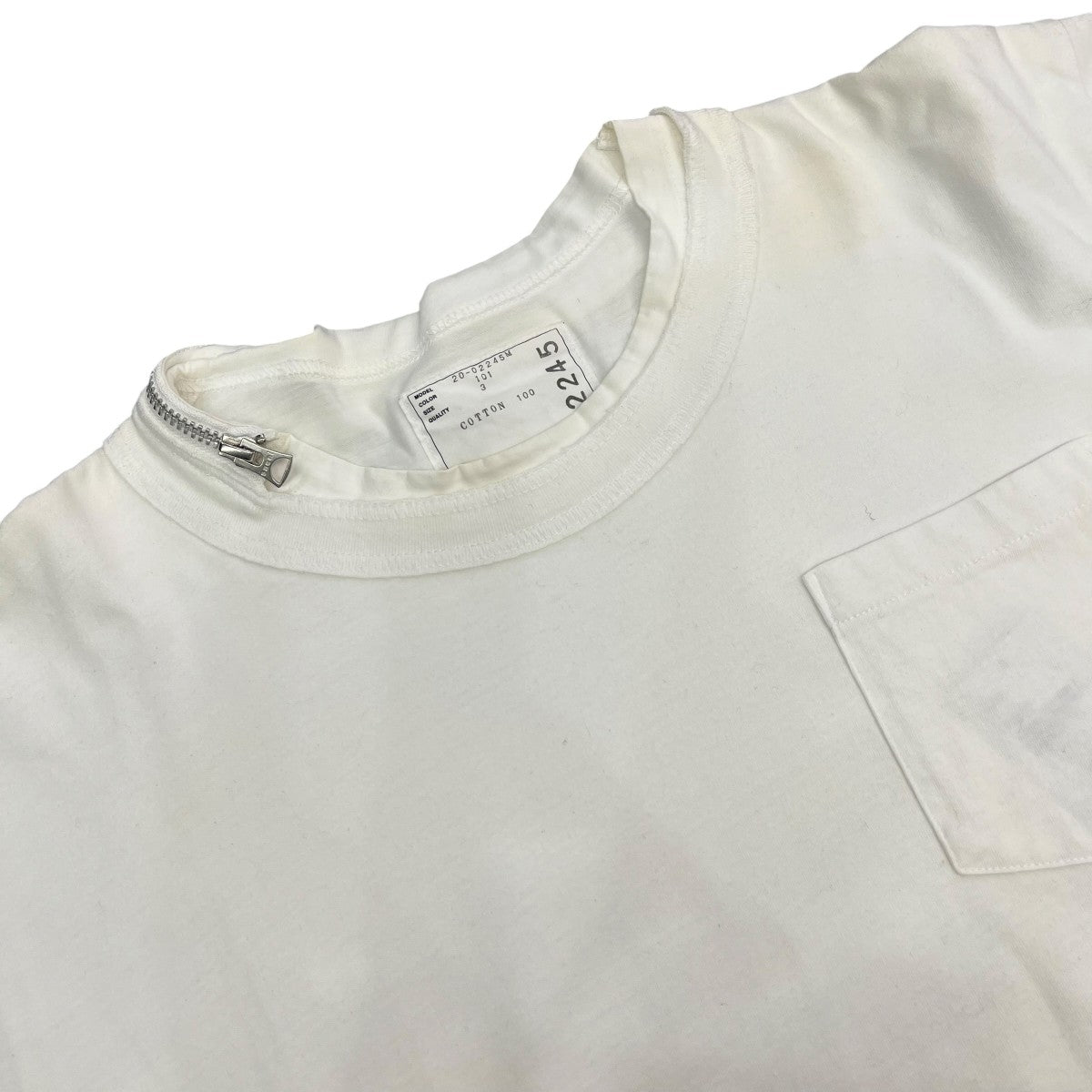 sacai ZIP NECK TEE半袖カットソー20-02245M 古着・中古-3枚目のアイテム画像
