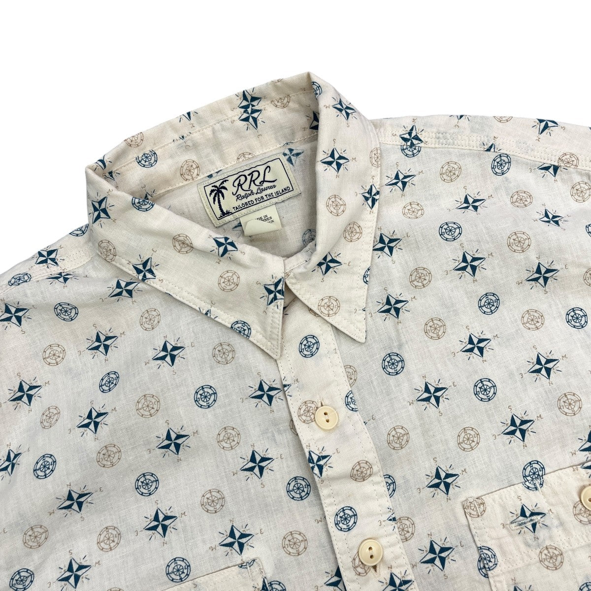 26SSNautical-Print Linen-Cotton Workshirt半袖シャツ782P05371001