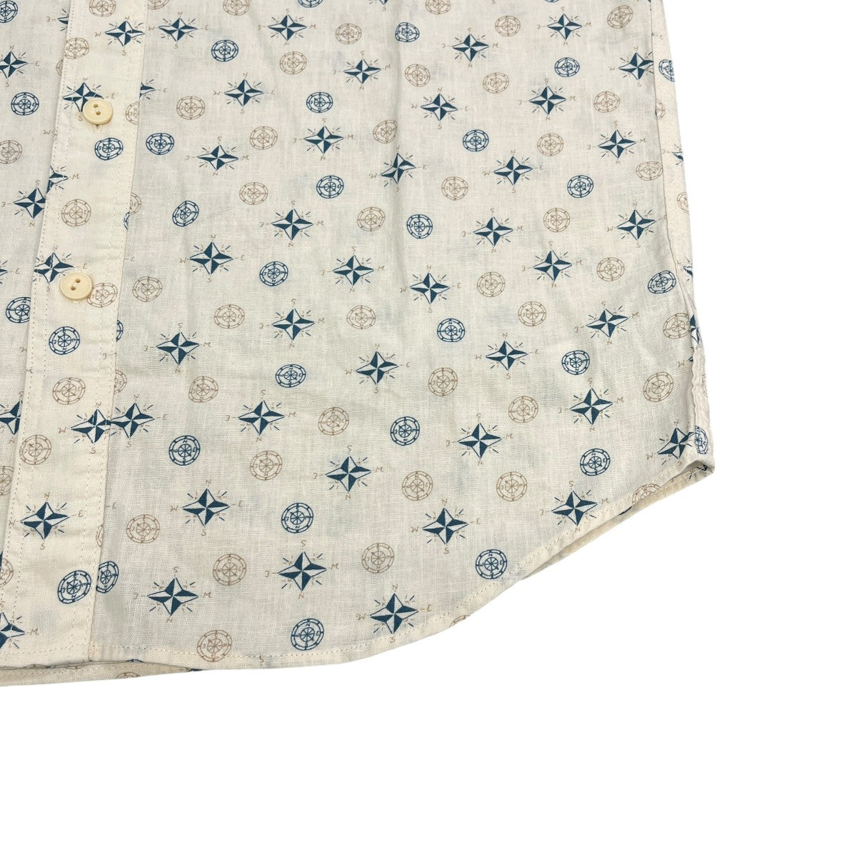 26SSNautical-Print Linen-Cotton Workshirt半袖シャツ782P05371001