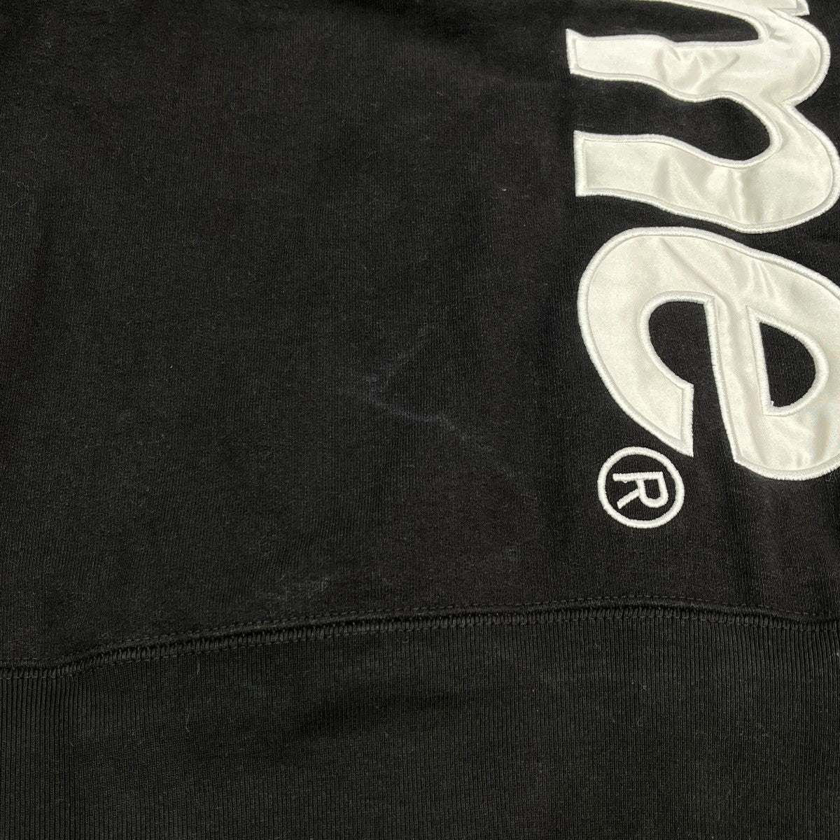 Satin Applique Hooded Sweatshirtプルオーバーパーカー