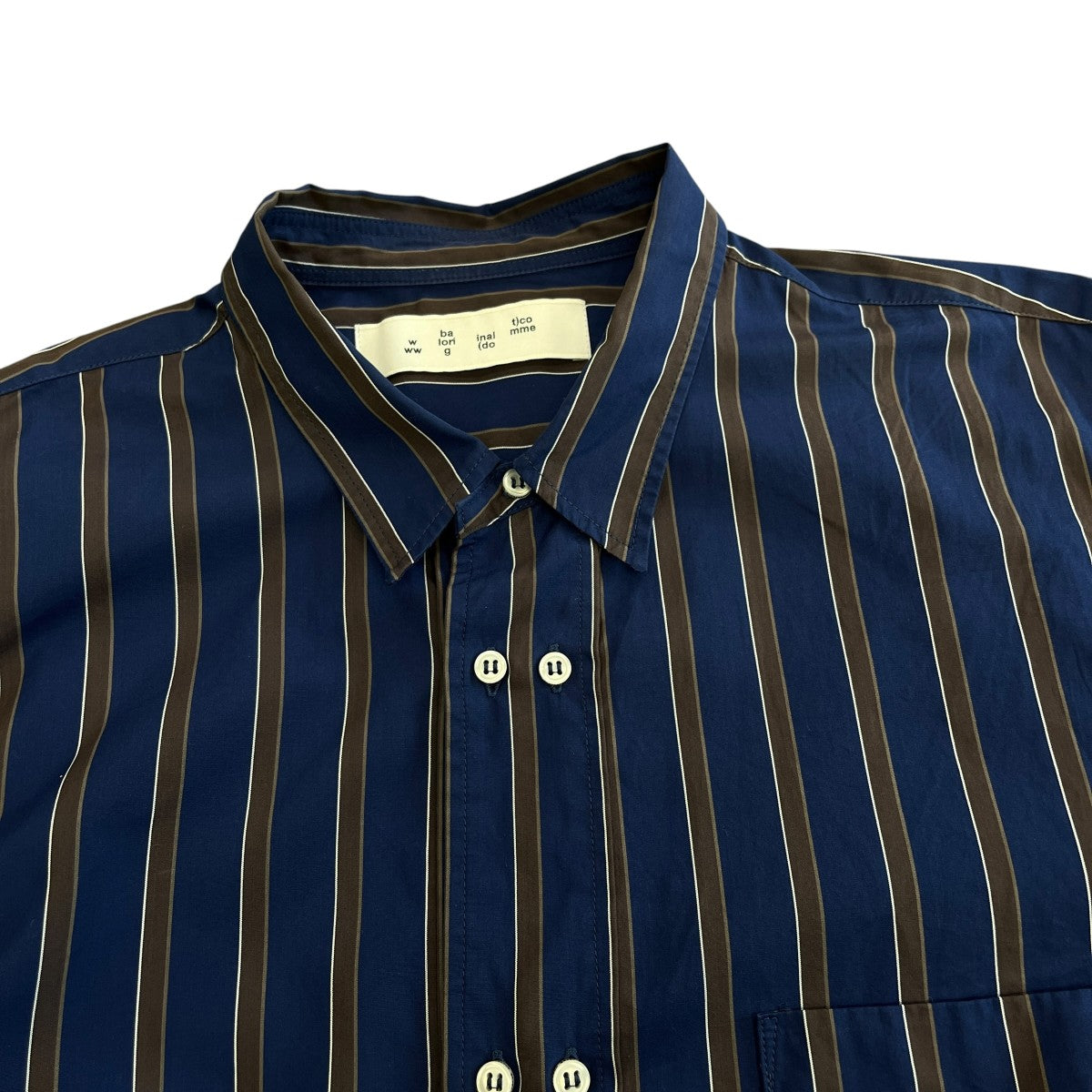 DOUBLE BUTTON SHIRTストライプシャツBAL-2139