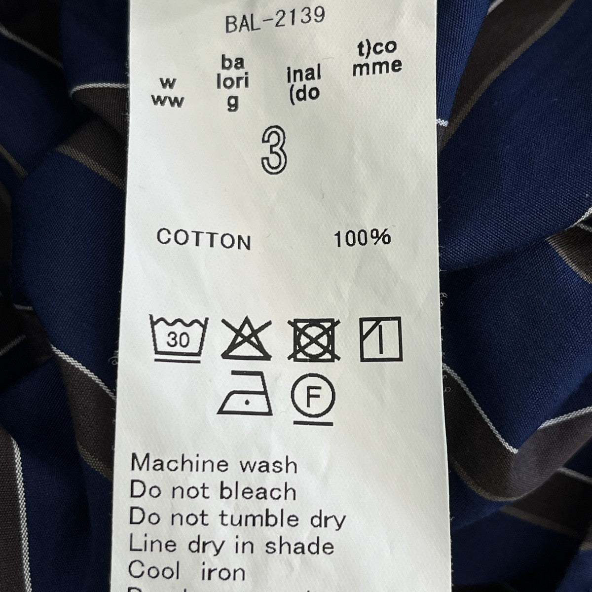 DOUBLE BUTTON SHIRTストライプシャツBAL-2139