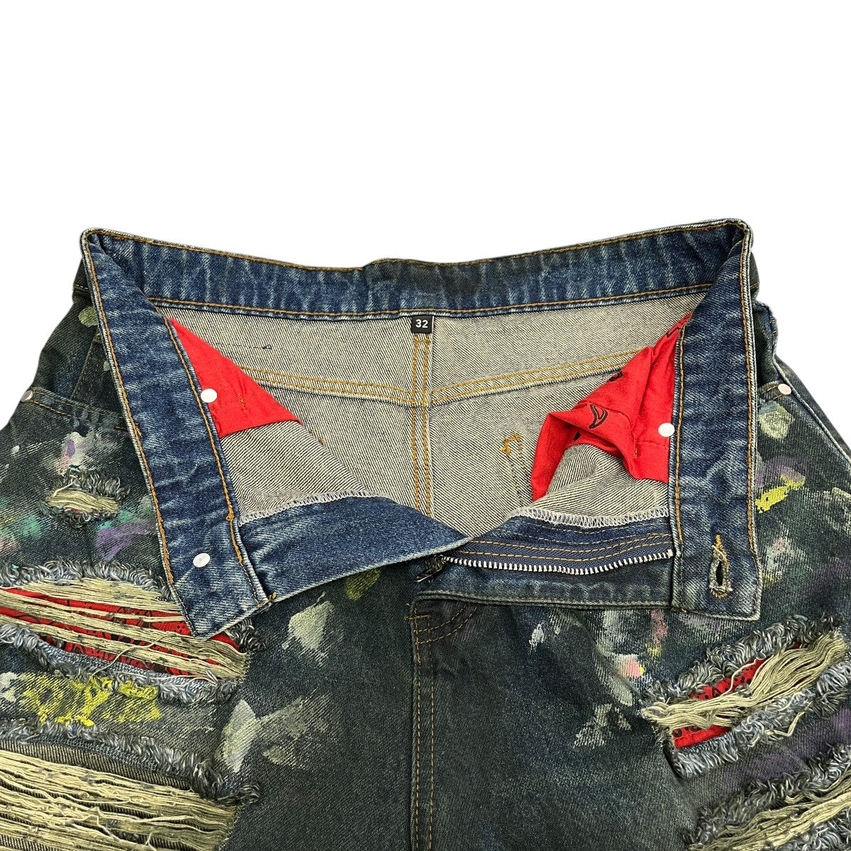 Lax baggy denim paint splattersデニムパンツ