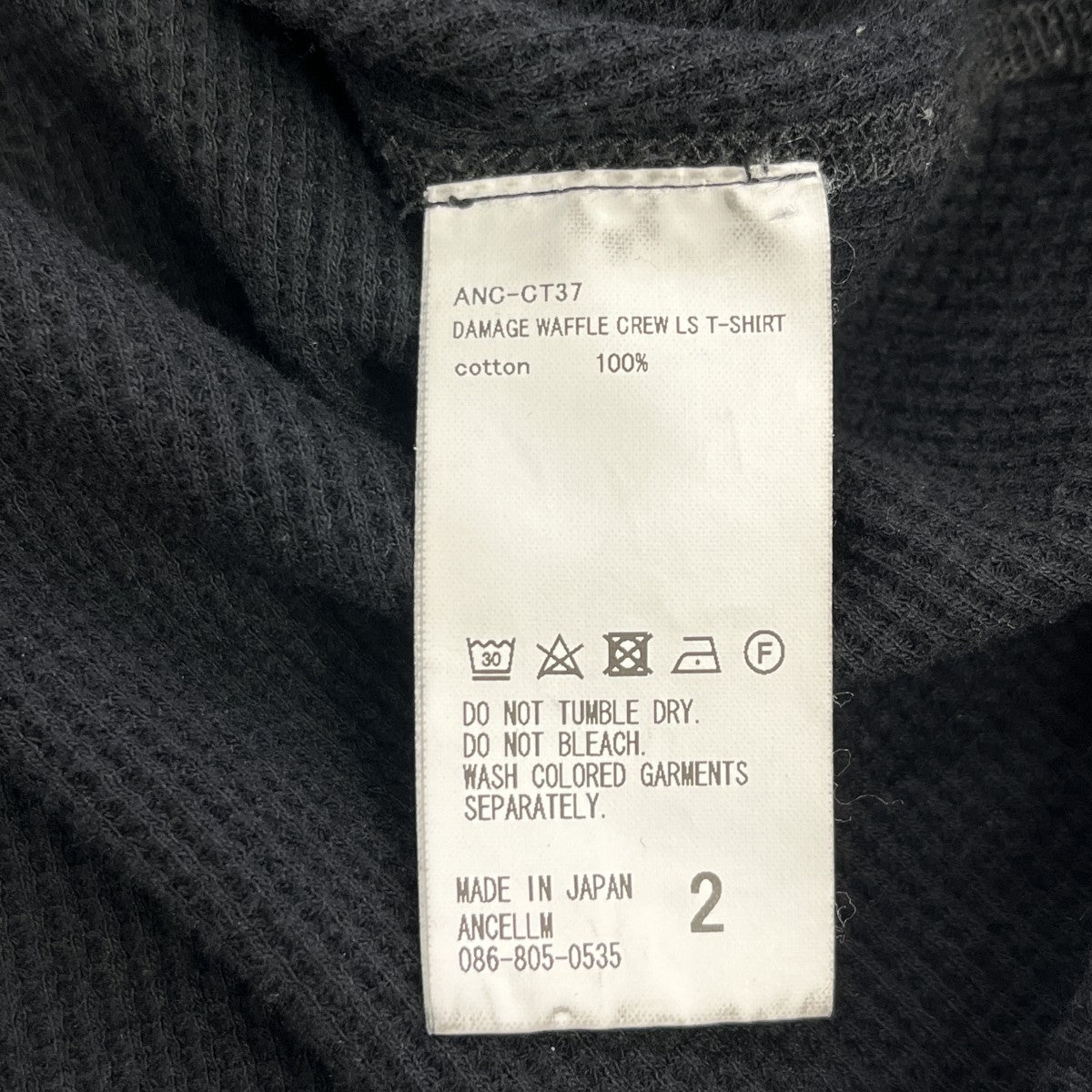 DAMAGE WAFFLE CREW LS T-SHIRTサーマルカットソーANC-CT37