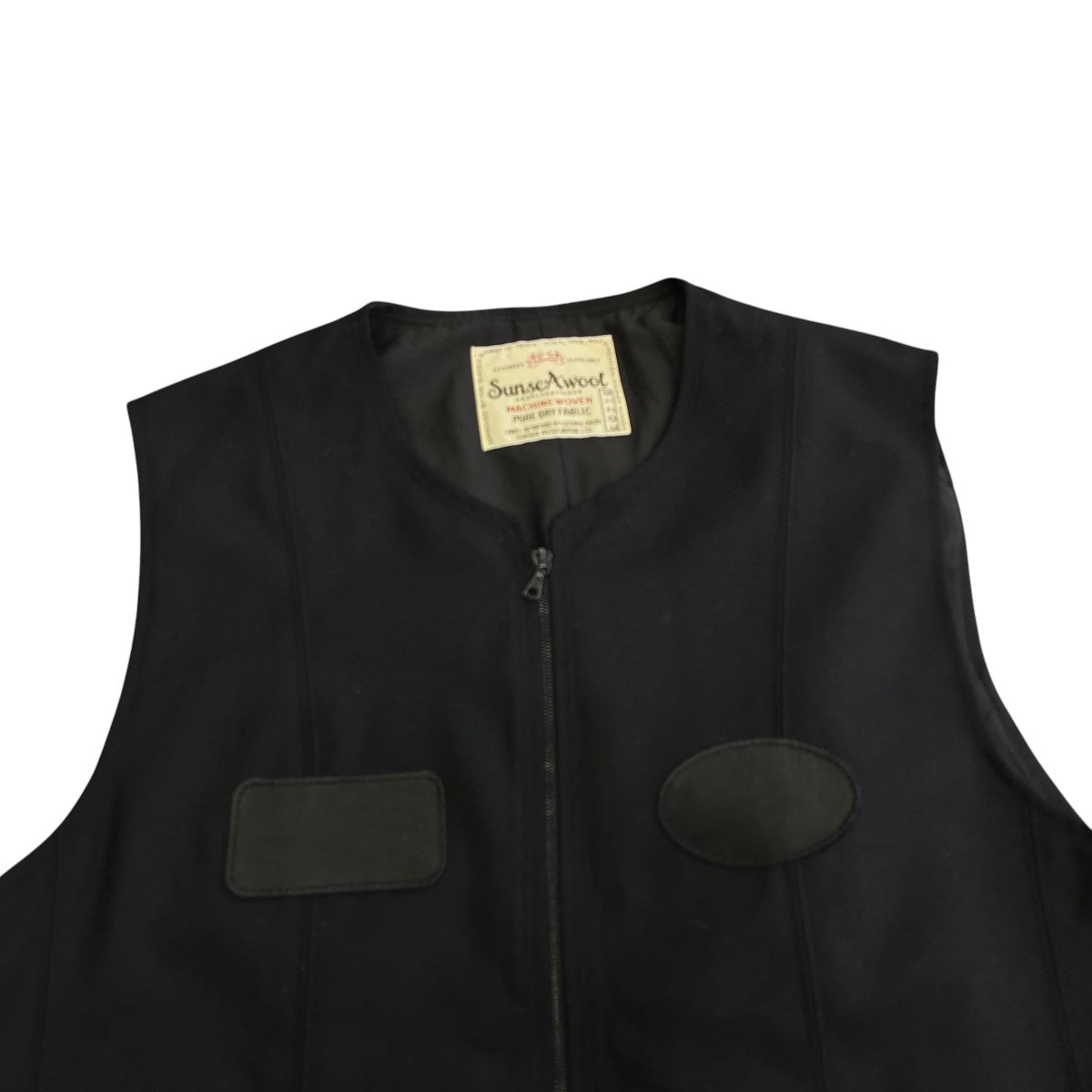 SUNSEA ベスト　3　ブラック　牛革 SUNSEA(サンシー) 31th N．M Thickened w 耳 Biker's Vestベスト